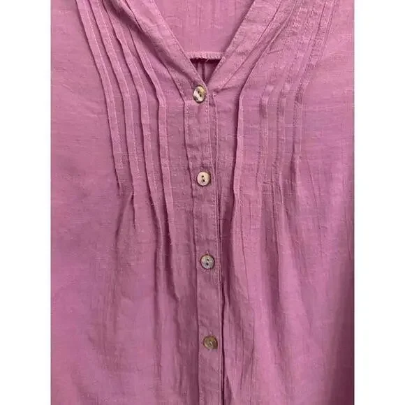 Fig and Flower purple boho button down top & lace sleeve detailing size Large - Picture 3 of 7